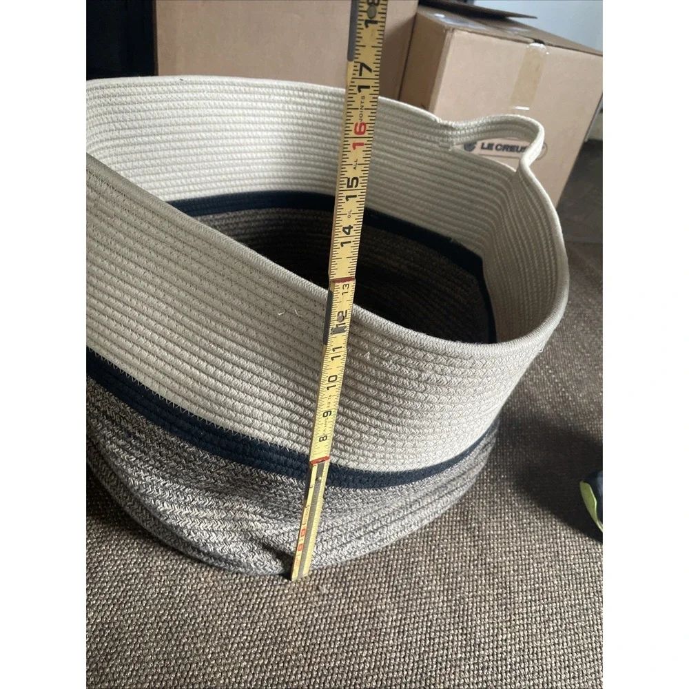 XLarge Cotton Rope Woven Laundry Basket Measurements In Photos